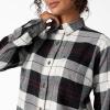 imageDickies Womens Plaid Flannel Long Sleeve ShirtBlackEgret
