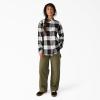 imageDickies Womens Plaid Flannel Long Sleeve ShirtBlackEgret
