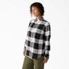 imageDickies Womens Plaid Flannel Long Sleeve ShirtBlackEgret