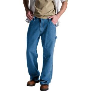 imageDickies Mens RelaxedFit Carpenter JeanStone Washed Indigo Blue