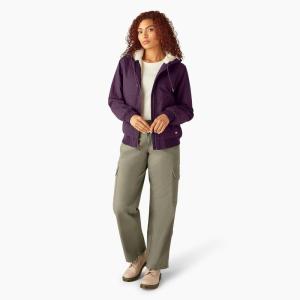 imageDickies Womens Fleece Lined Duck Canvas JacketPlum Perfect