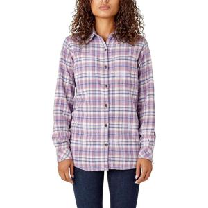 imageDickies Womens Plaid Flannel Long Sleeve ShirtGreen Plaid
