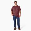 imageDickies Mens Big ampamp Tall Heavyweight Crew Neck Short Sleeve Tee BigTallBurgundy Heather