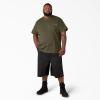 imageDickies Mens Big ampamp Tall Heavyweight Crew Neck Short Sleeve Tee BigTallMilitary Green