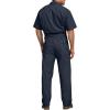 imageDickies Mens Short Sleeve Coverall  Zipper Front Work Jumpsuit for Mechanics Industrial Overall UniformDark Navy V1