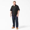 imageDickies Mens Short Sleeve Work Shirt  Durable Twill Button Down Shirts for Men Lightweight Uniform for Daily WearBlack