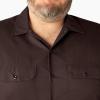 imageDickies Mens Short Sleeve Work Shirt  Durable Twill Button Down Shirts for Men Lightweight Uniform for Daily WearDark Brown V1