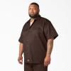 imageDickies Mens Short Sleeve Work Shirt  Durable Twill Button Down Shirts for Men Lightweight Uniform for Daily WearDark Brown V1