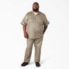 imageDickies Mens Short Sleeve Work Shirt  Durable Twill Button Down Shirts for Men Lightweight Uniform for Daily WearDesert Sand