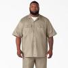 imageDickies Mens Short Sleeve Work Shirt  Durable Twill Button Down Shirts for Men Lightweight Uniform for Daily WearDesert Sand