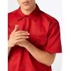imageDickies Mens Short Sleeve Work Shirt  Durable Twill Button Down Shirts for Men Lightweight Uniform for Daily WearEnglish Red Heather V1