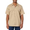 imageDickies Mens Short Sleeve Work Shirt  Durable Twill Button Down Shirts for Men Lightweight Uniform for Daily WearKhaki V1