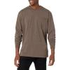 imageDickies Mens Big and Tall Long Sleeve Heavyweight Crew NeckChocolate Brown Single Dye Heather