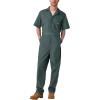 imageDickies Mens Short Sleeve Coverall  Zipper Front Work Jumpsuit for Mechanics Industrial Overall UniformLincoln Green