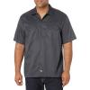 imageDickies Mens Short Sleeve Flex Work Shirt  Mechanic ampamp Construction Button Down Shirt Durable TwillCharcoal V1
