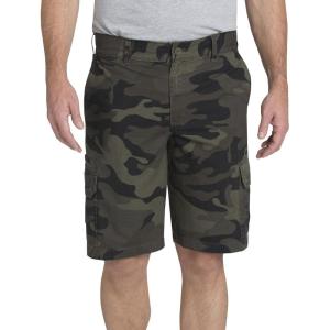 imageDickies Mens 11 Inch Relaxed Fit Lightweight Ripstop Cargo ShortStonewashed MossBlackGreen Camo V1
