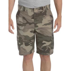 imageDickies Mens 11 Inch Relaxed Fit Lightweight Ripstop Cargo ShortStonewashed Pebble BrownBlackOlive Camo V1