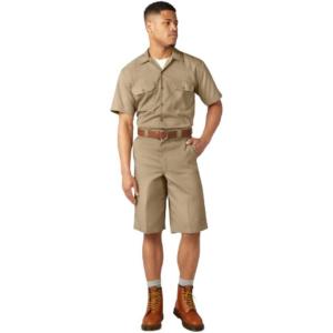 imageDickies Mens 13Inch Loose Fit Work Shorts  Durable Outdoor Uniform Shorts with MultiPockets for Men on The JobKhaki