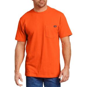 imageDickies Mens Big ampamp Tall Heavyweight Crew Neck Short Sleeve Tee BigTallBright Orange