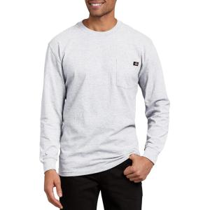 imageDickies Mens Big and Tall Long Sleeve Heavyweight Crew NeckAsh Gray
