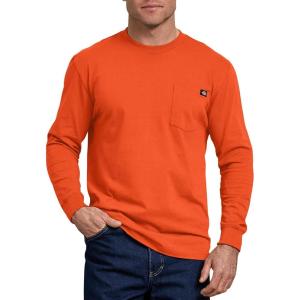 imageDickies Mens Big and Tall Long Sleeve Heavyweight Crew NeckBright Orange