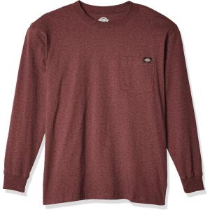 imageDickies Mens Big and Tall Long Sleeve Heavyweight Crew NeckBurgundy Single Dye Heather