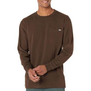 imageDickies Mens Big and Tall Long Sleeve Heavyweight Crew NeckChocolate Brown