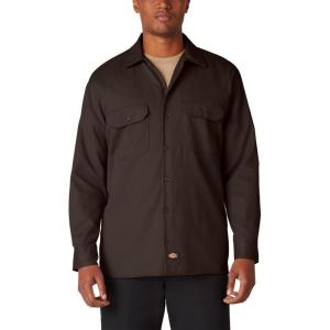 imageDickies Mens Long Sleeve Work ShirtDark Brown V1