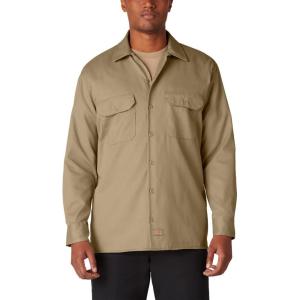 imageDickies Mens Long Sleeve Work ShirtKhaki V1