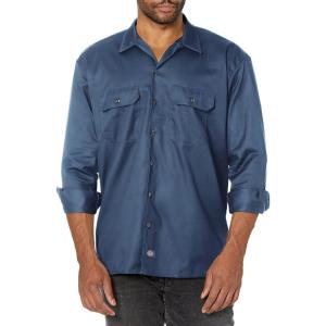 imageDickies Mens Long Sleeve Work ShirtNavy V1