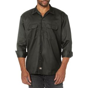 imageDickies Mens Long Sleeve Work ShirtOlive Green V1