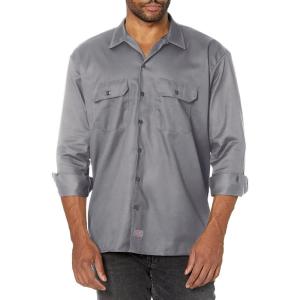 imageDickies Mens Long Sleeve Work ShirtSilver V1