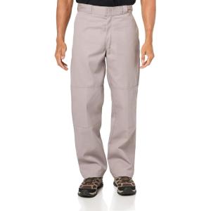 imageDickies Mens Loose Fit Double Knee Work Pants  Durable Twill Utility Trousers for Construction ampamp WarehouseSilver