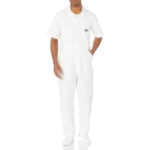 imageDickies Mens Short Sleeve Coverall  Zipper Front Work Jumpsuit for Mechanics Industrial Overall UniformWhite V1