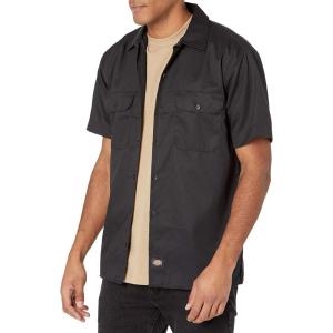 imageDickies Mens Short Sleeve Flex Work Shirt  Mechanic ampamp Construction Button Down Shirt Durable TwillBlack V1