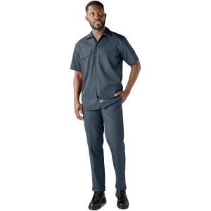 imageDickies Mens Short Sleeve Work Shirt  Durable Twill Button Down Shirts for Men Lightweight Uniform for Daily WearAirforce Blue