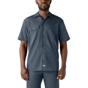 imageDickies Mens Short Sleeve Work Shirt  Durable Twill Button Down Shirts for Men Lightweight Uniform for Daily WearAirforce Blue V1