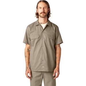 imageDickies Mens Short Sleeve Work Shirt  Durable Twill Button Down Shirts for Men Lightweight Uniform for Daily WearBrown V1