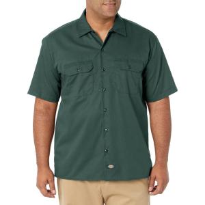 imageDickies Mens Short Sleeve Work Shirt  Durable Twill Button Down Shirts for Men Lightweight Uniform for Daily WearHunter Green V1