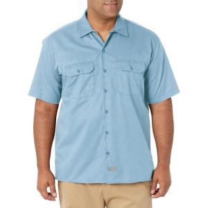 imageDickies Mens Short Sleeve Work Shirt  Durable Twill Button Down Shirts for Men Lightweight Uniform for Daily WearLight Blue V1