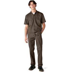 imageDickies Mens Short Sleeve Work Shirt  Durable Twill Button Down Shirts for Men Lightweight Uniform for Daily WearMushroom