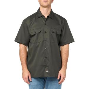 imageDickies Mens Short Sleeve Work Shirt  Durable Twill Button Down Shirts for Men Lightweight Uniform for Daily WearOlive Green