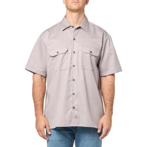 imageDickies Mens Short Sleeve Work Shirt  Durable Twill Button Down Shirts for Men Lightweight Uniform for Daily WearSilver