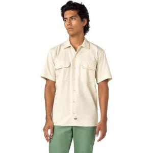 imageDickies Mens Short Sleeve Work Shirt  Durable Twill Button Down Shirts for Men Lightweight Uniform for Daily WearStone Whitecap Grey