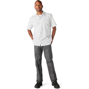 imageDickies Mens Short Sleeve Work Shirt  Durable Twill Button Down Shirts for Men Lightweight Uniform for Daily WearWhite