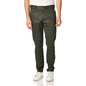 imageDickies Mens Skinny Straight Double Knee Work Pants  Durable Slim Fit Industrial Uniform ampamp WorkwearOlive Green V1