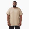 imageDickies Mens Heavyweight Heathered Short Sleeve Pocket TShirtDesert Sand Heather