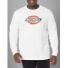 imageDickies Mens Long Sleeve Regular Fit Logo TeeWhite