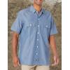 imageDickies Mens Short Sleeve Chambray ShirtBlue Chambray