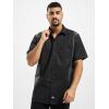 imageDickies Mens ShortSleeve TwoTone Work ShirtBlackCharcoal V1